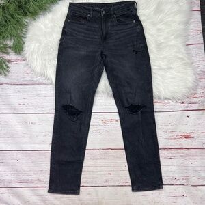 |•AMERICAN EAGLE•| Black Mom Jean Stretch Denim Size 6